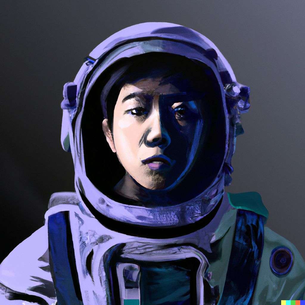 an astronaut, digital art made from colorful gradients, airbrush
